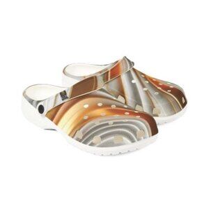 Abstract Bronze Swirl Clogs